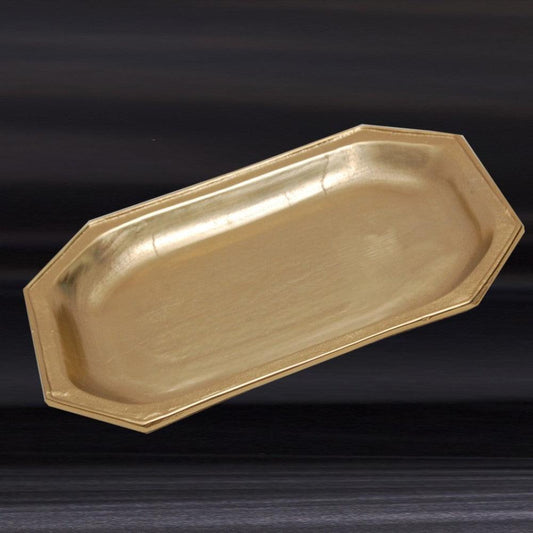 Gilded Gold Finish Textured Serving Tray - AFS