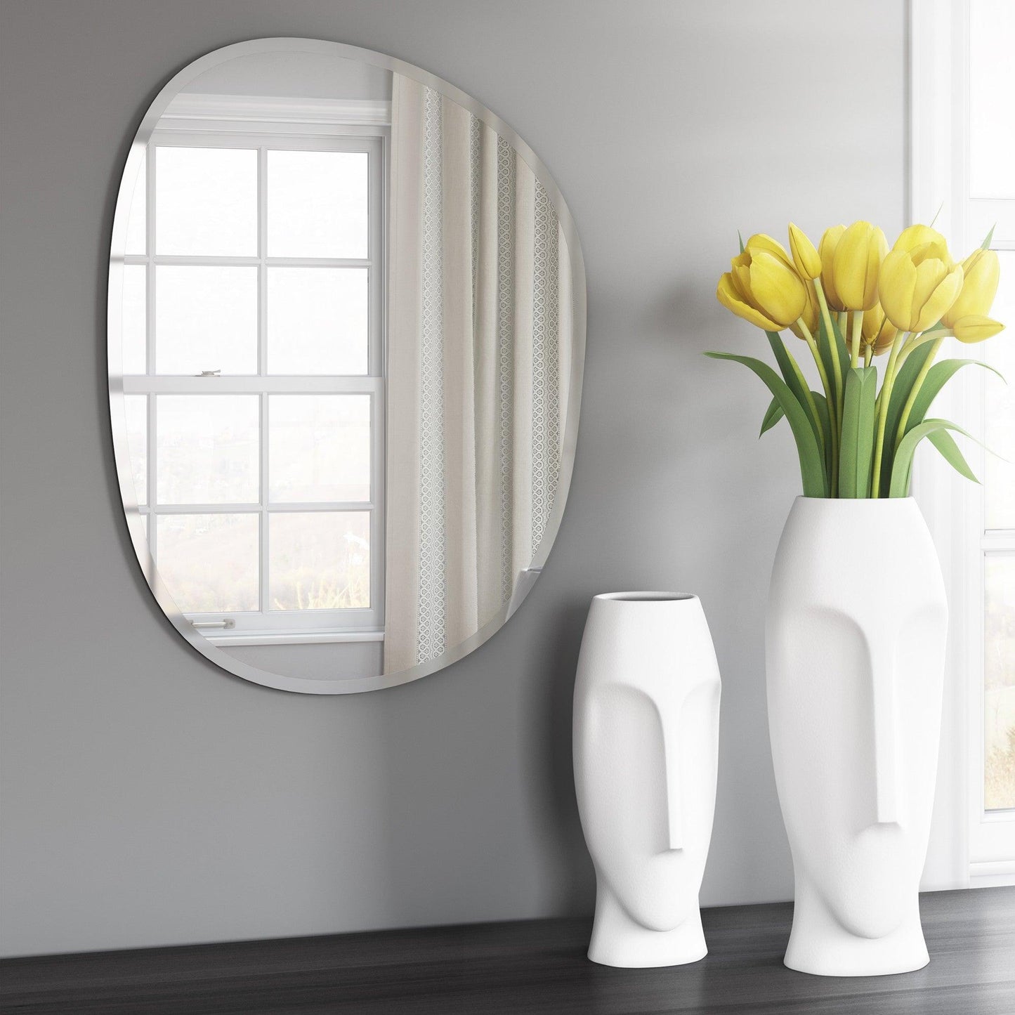 Oval Asymmetrical Frameless Mirror - AFS