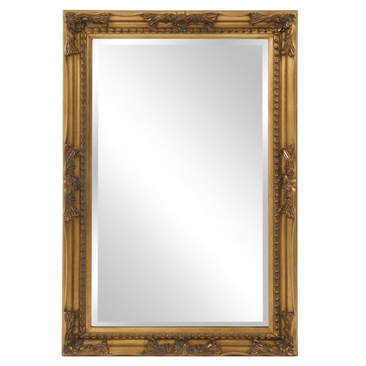 Rectangular Antiqued Gold Wood Frame Mirror - AFS