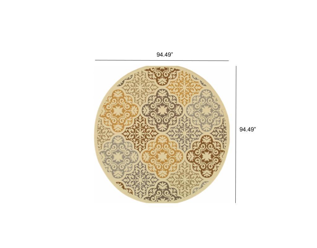 4' x 6' Ivory Grey Floral Medallion Indoor Outdoor Area Rug - AFS