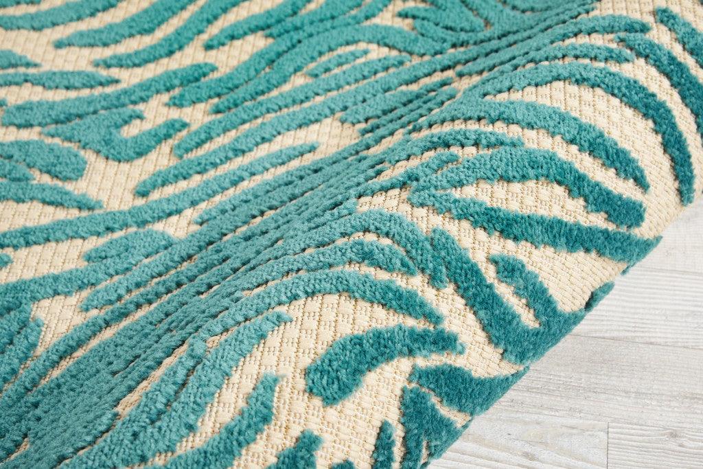 8' x 11' Aqua Abstract Indoor Outdoor Area Rug - AFS