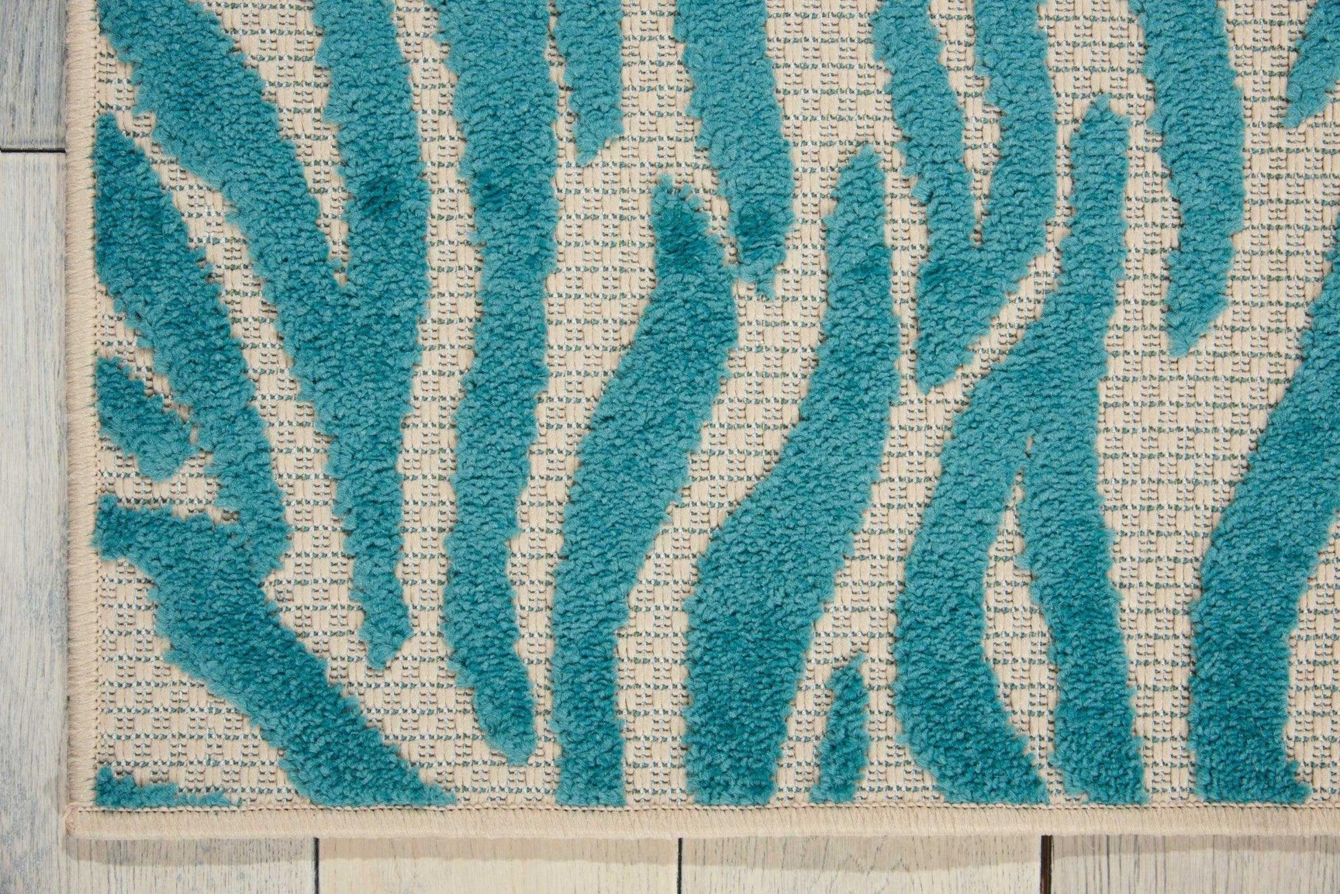 8' x 11' Aqua Abstract Indoor Outdoor Area Rug - AFS