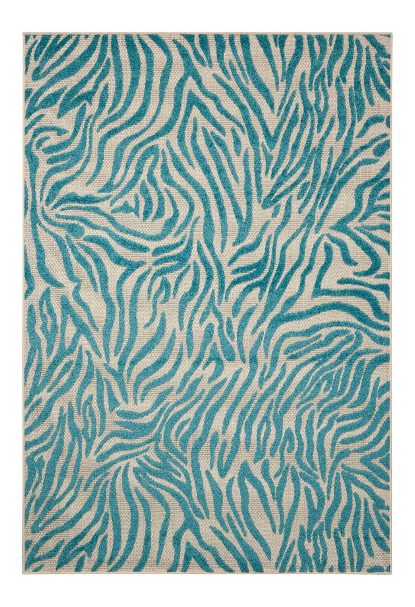 8' x 11' Aqua Abstract Indoor Outdoor Area Rug - AFS