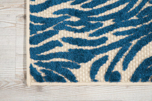 3' x 4' Tropical Blue Abstract Indoor Outdoor Area Rug - AFS