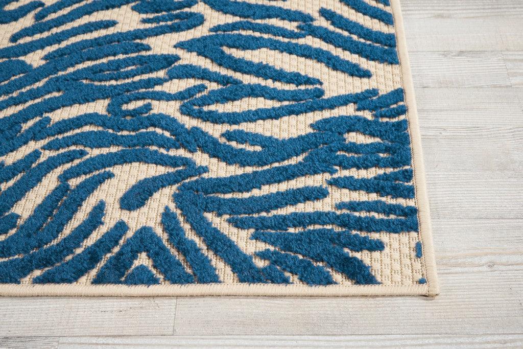 3' x 4' Tropical Blue Abstract Indoor Outdoor Area Rug - AFS