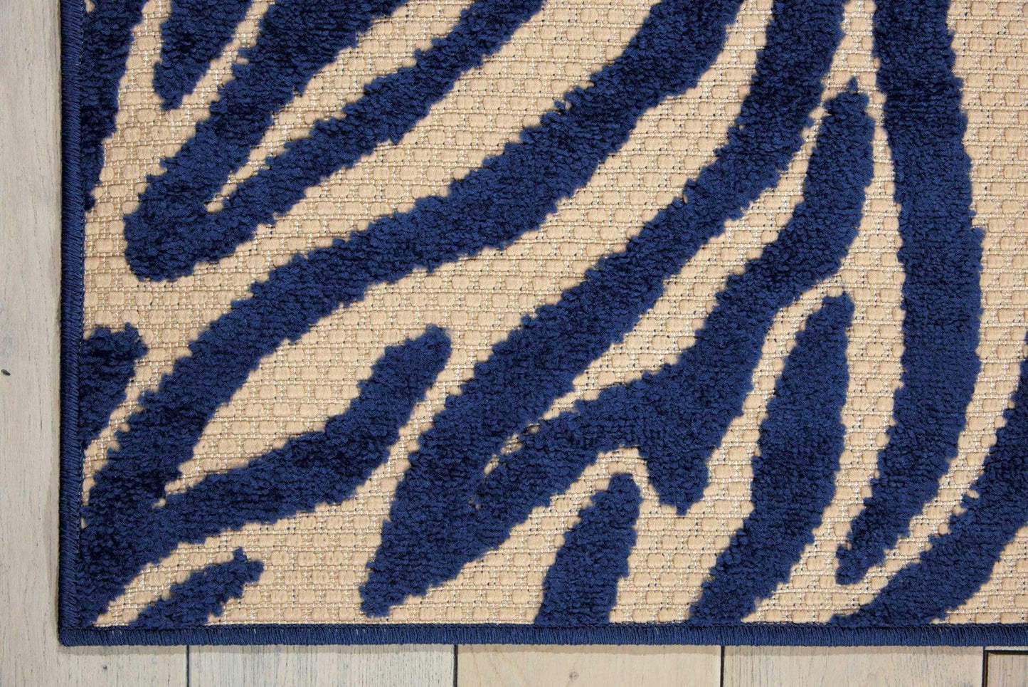 4? x 6? Navy Zebra Pattern Indoor Outdoor Area Rug - AFS