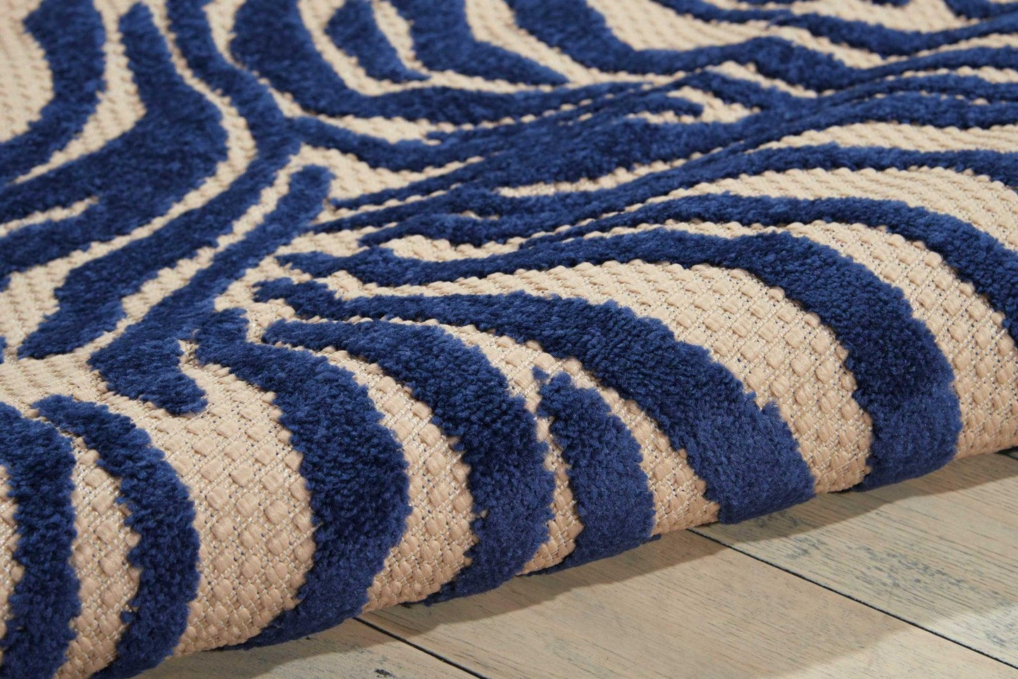 4? x 6? Navy Zebra Pattern Indoor Outdoor Area Rug - AFS