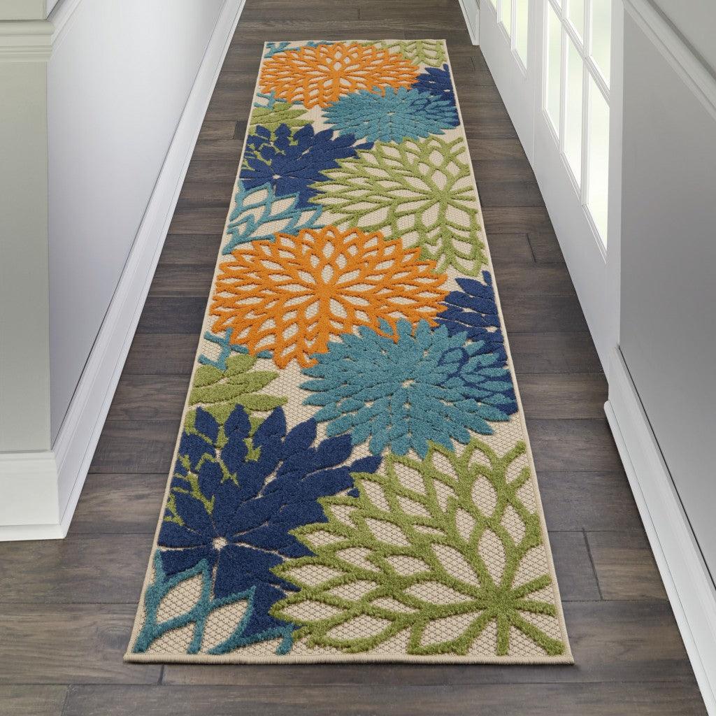 7? x 10? Multicolor Floral Indoor Outdoor Area Rug - AFS