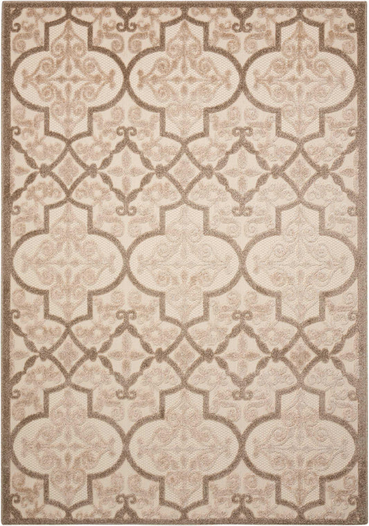 3? x 4? Navy and Beige Trellis Indoor Outdoor Area Rug - AFS