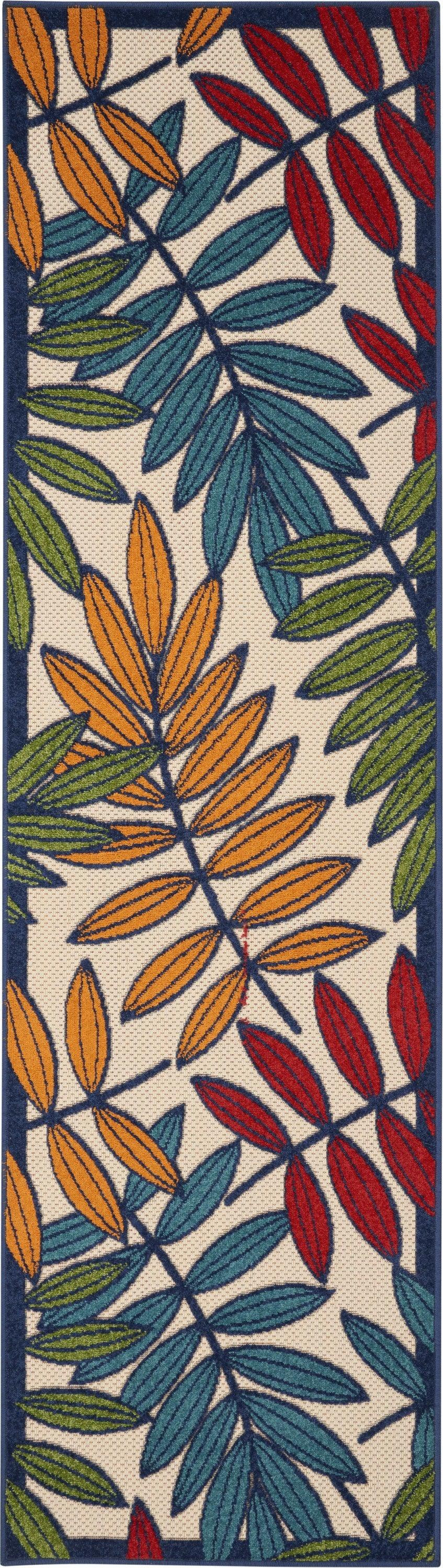 6?x 9? Multicolored Leaves Indoor Outdoor Area Rug - AFS