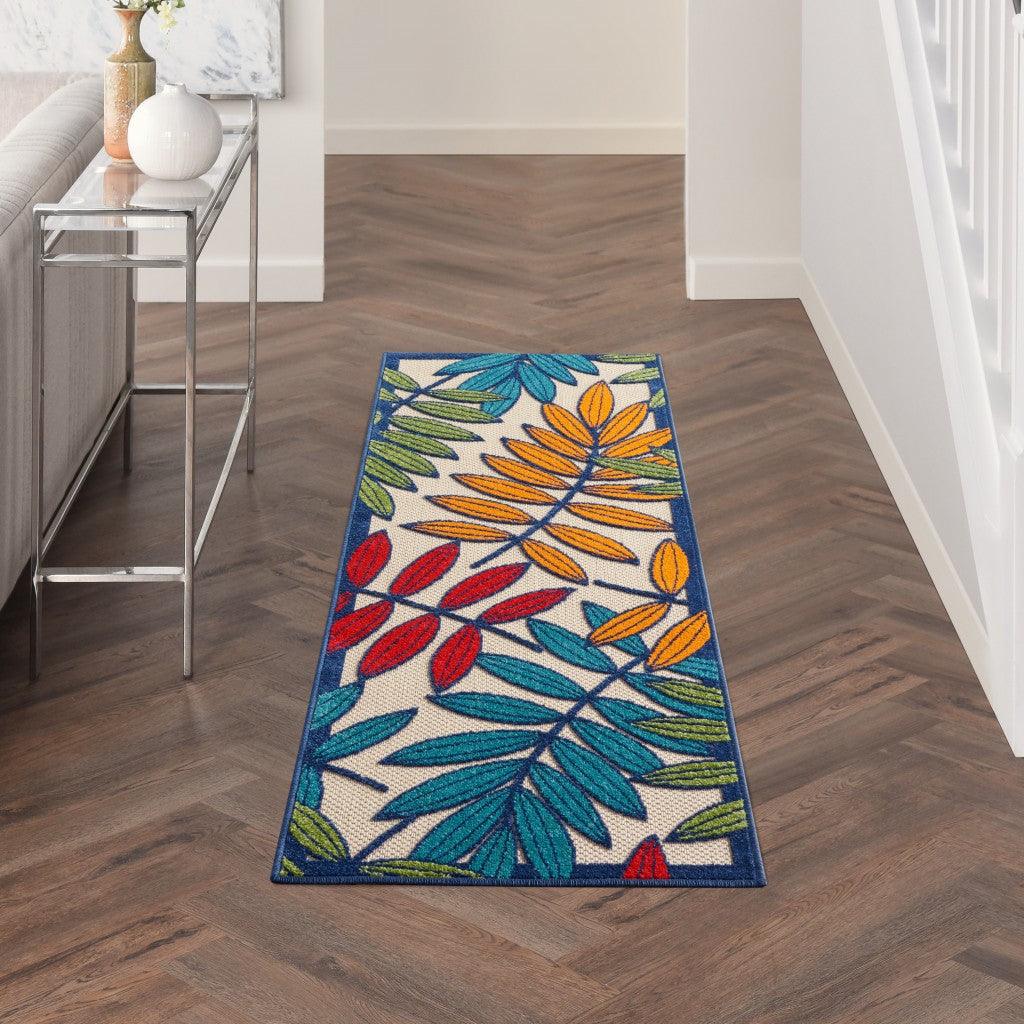 6?x 9? Multicolored Leaves Indoor Outdoor Area Rug - AFS