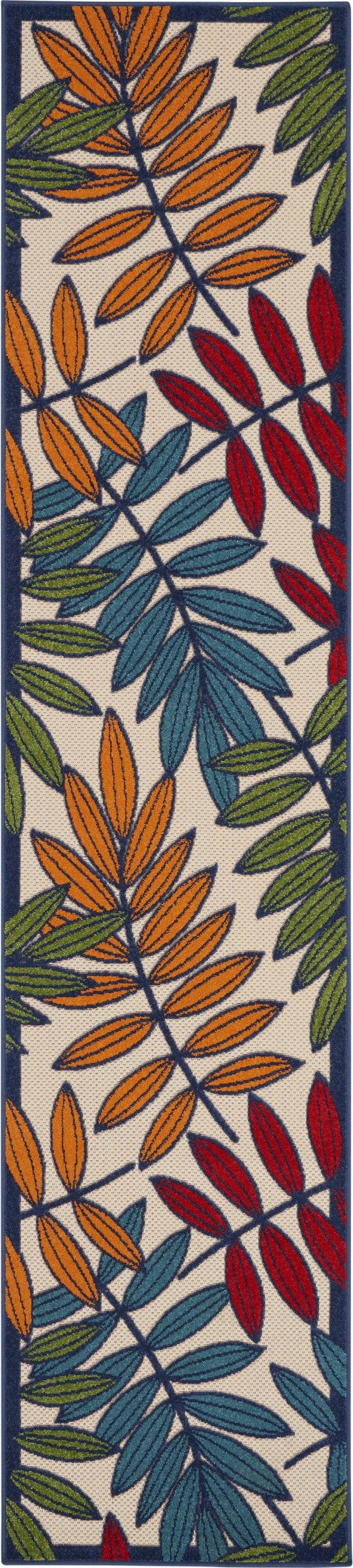 6?x 9? Multicolored Leaves Indoor Outdoor Area Rug - AFS