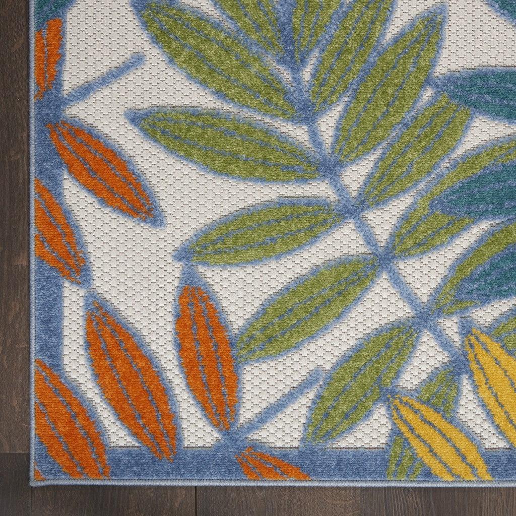 6?x 9? Multicolored Leaves Indoor Outdoor Area Rug - AFS