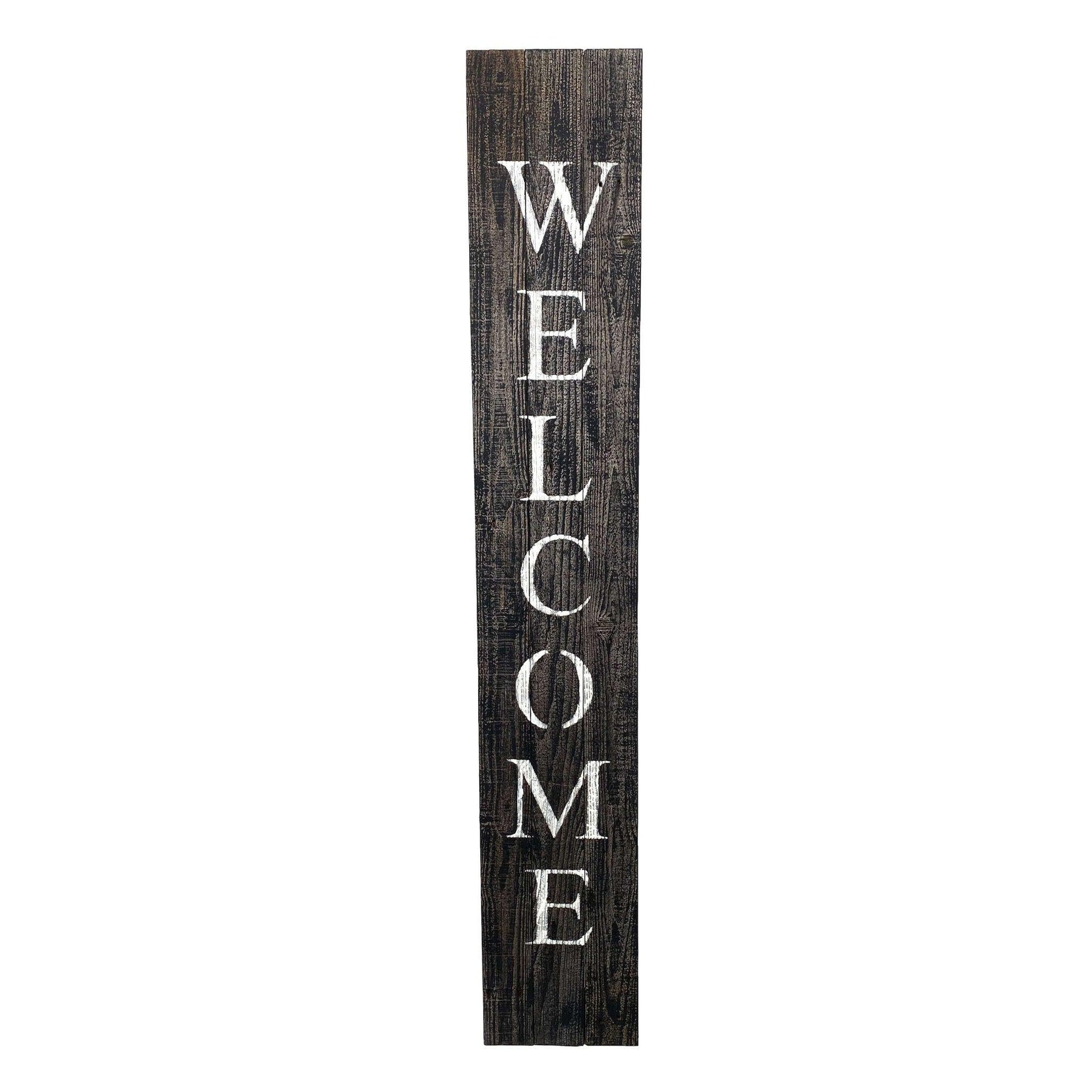 Rustic Black and White Front Porch Welcome Sign - AFS