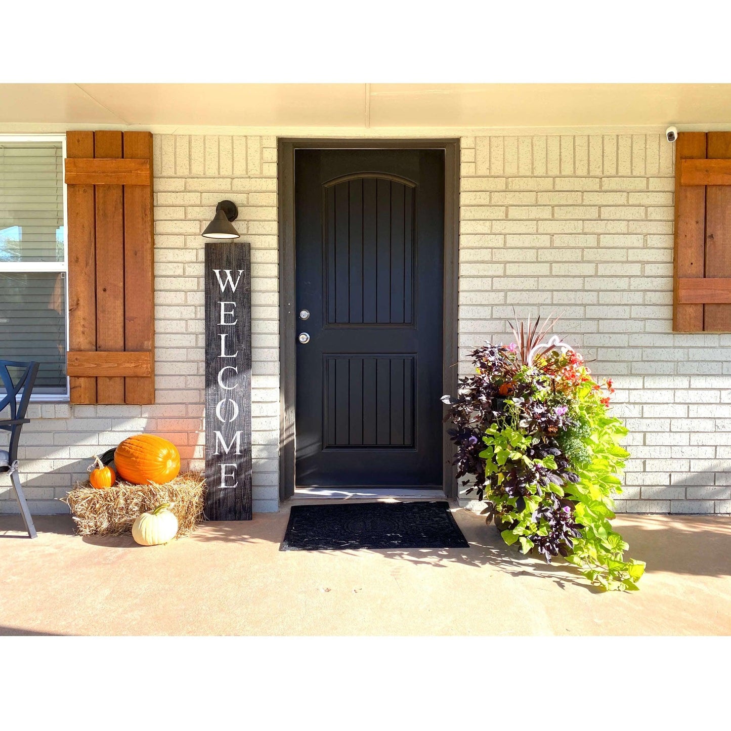 Rustic Black and White Front Porch Welcome Sign - AFS