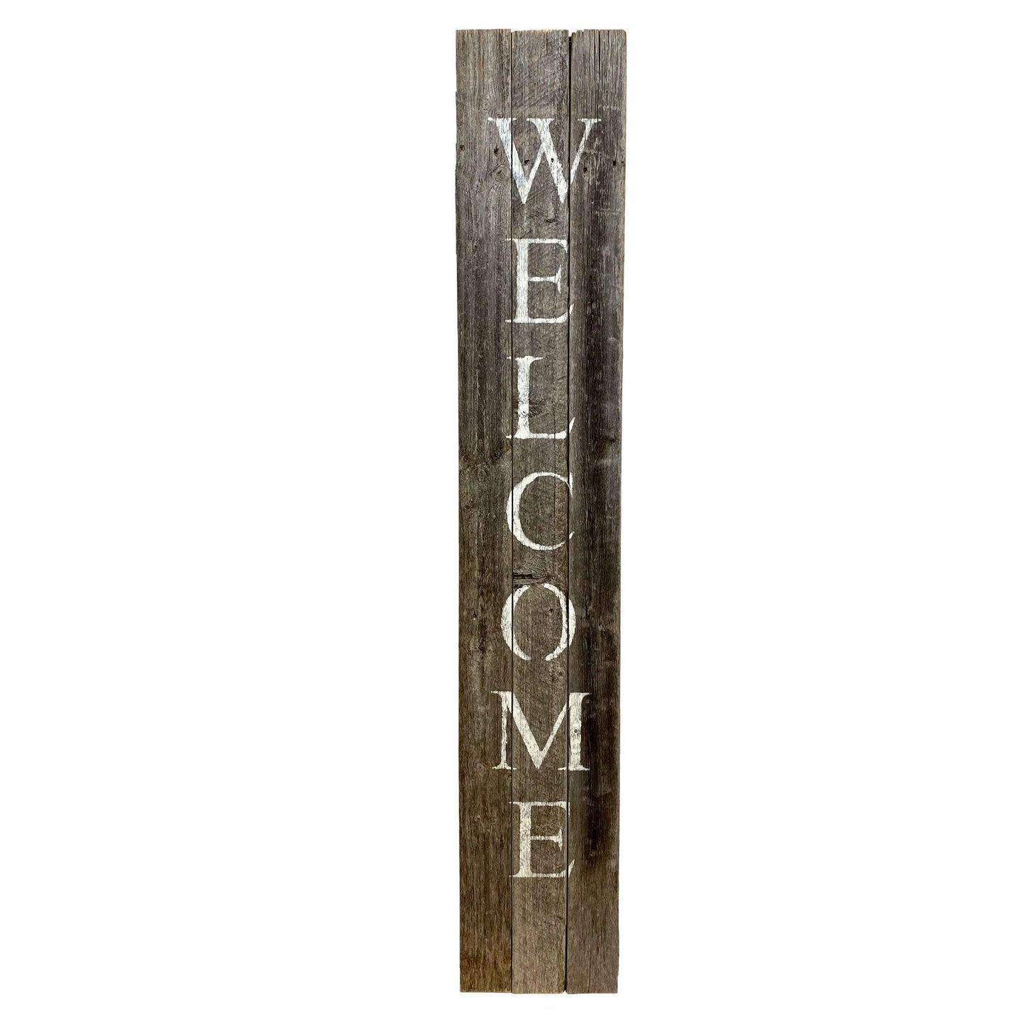 Rustic Dark Gray and White Front Porch Welcome Sign - AFS