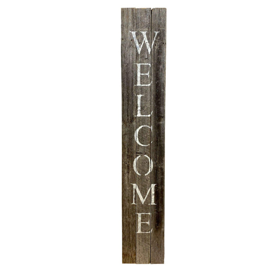 Rustic Dark Gray and White Front Porch Welcome Sign - AFS