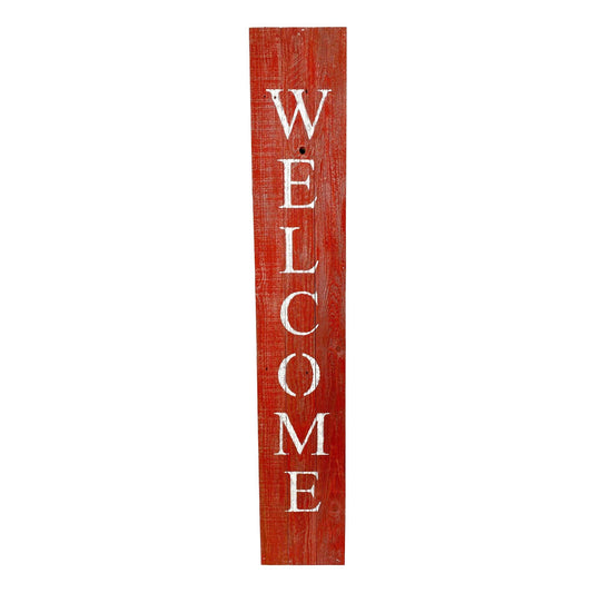 Rustic Red and White Front Porch Welcome Sign - AFS