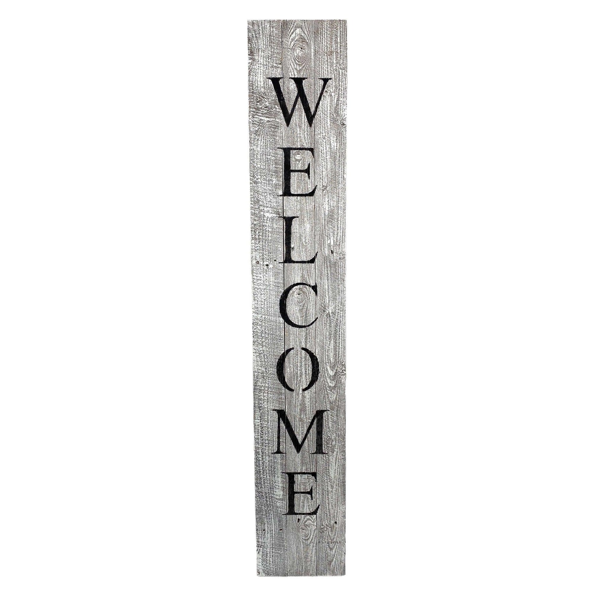 Rustic White Wash Front Porch Welcome Sign - AFS