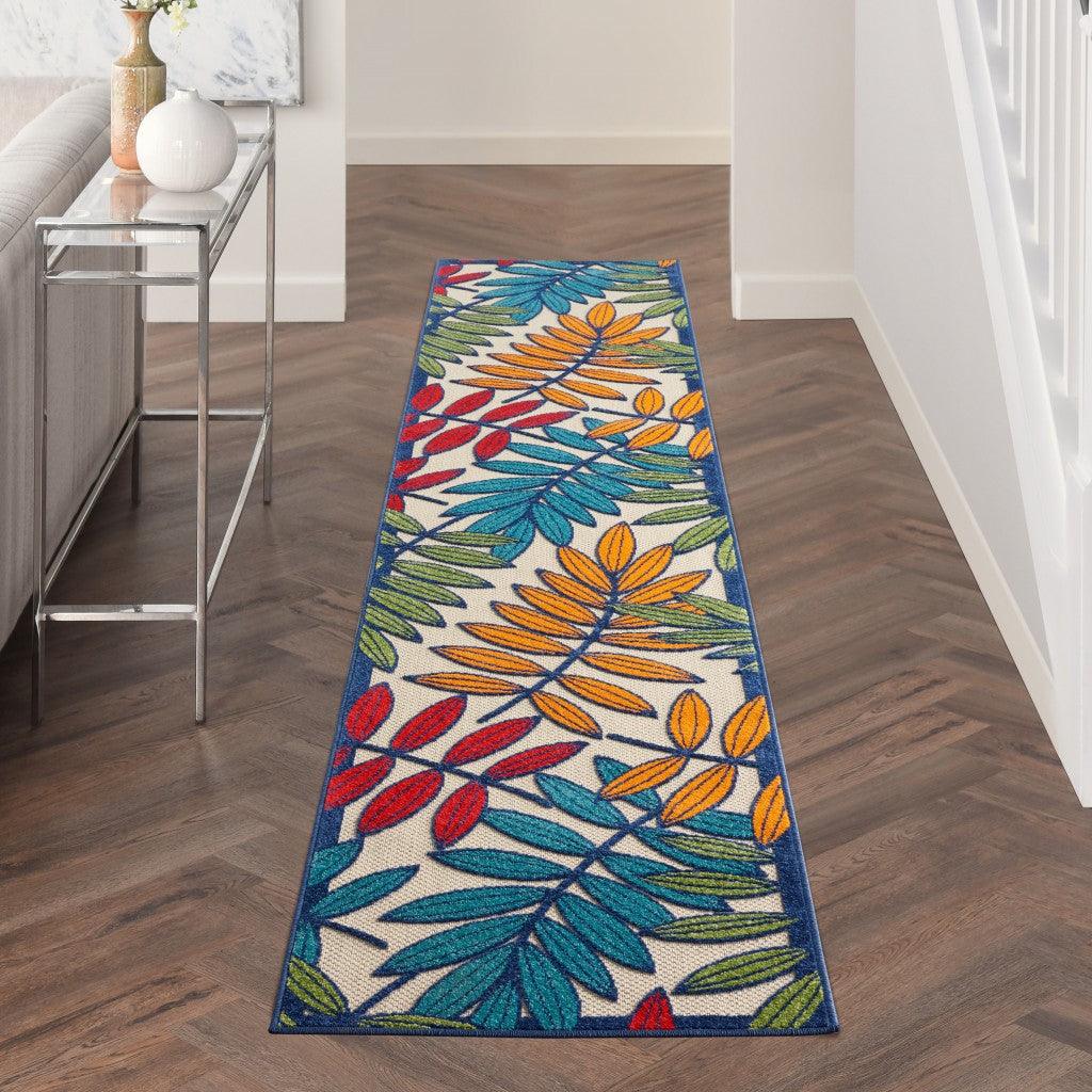 6?x 9? Multicolored Leaves Indoor Outdoor Area Rug - AFS