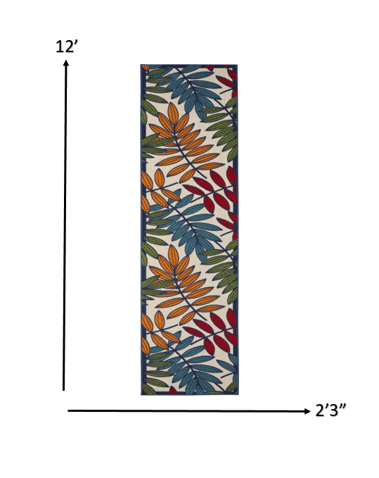 6?x 9? Multicolored Leaves Indoor Outdoor Area Rug - AFS