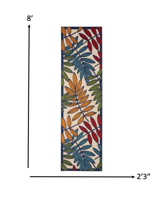 6?x 9? Multicolored Leaves Indoor Outdoor Area Rug - AFS