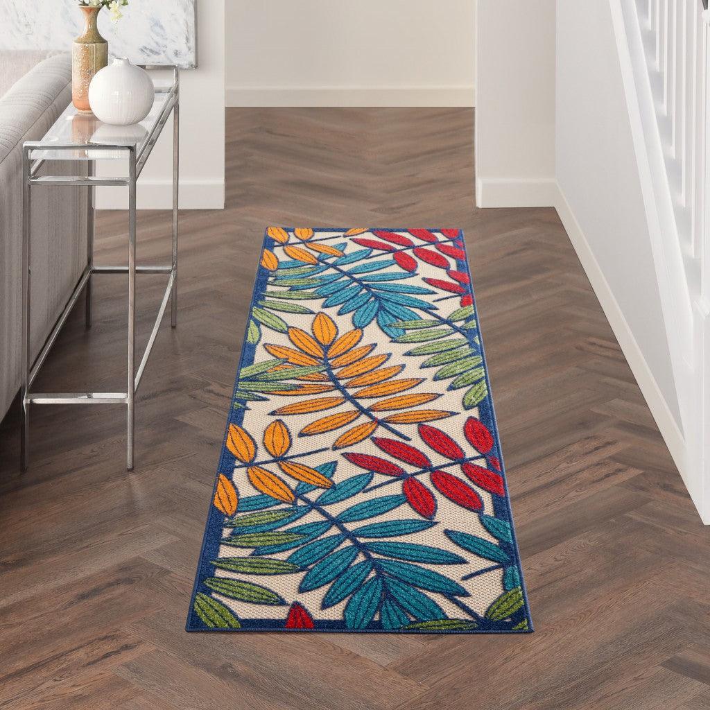 6?x 9? Multicolored Leaves Indoor Outdoor Area Rug - AFS