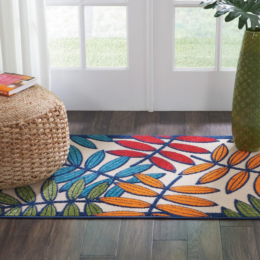 6?x 9? Multicolored Leaves Indoor Outdoor Area Rug - AFS