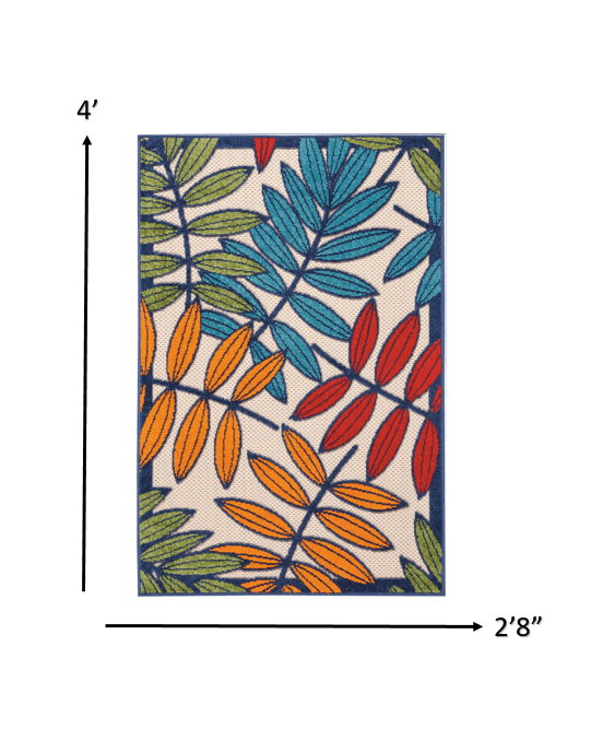 6?x 9? Multicolored Leaves Indoor Outdoor Area Rug - AFS