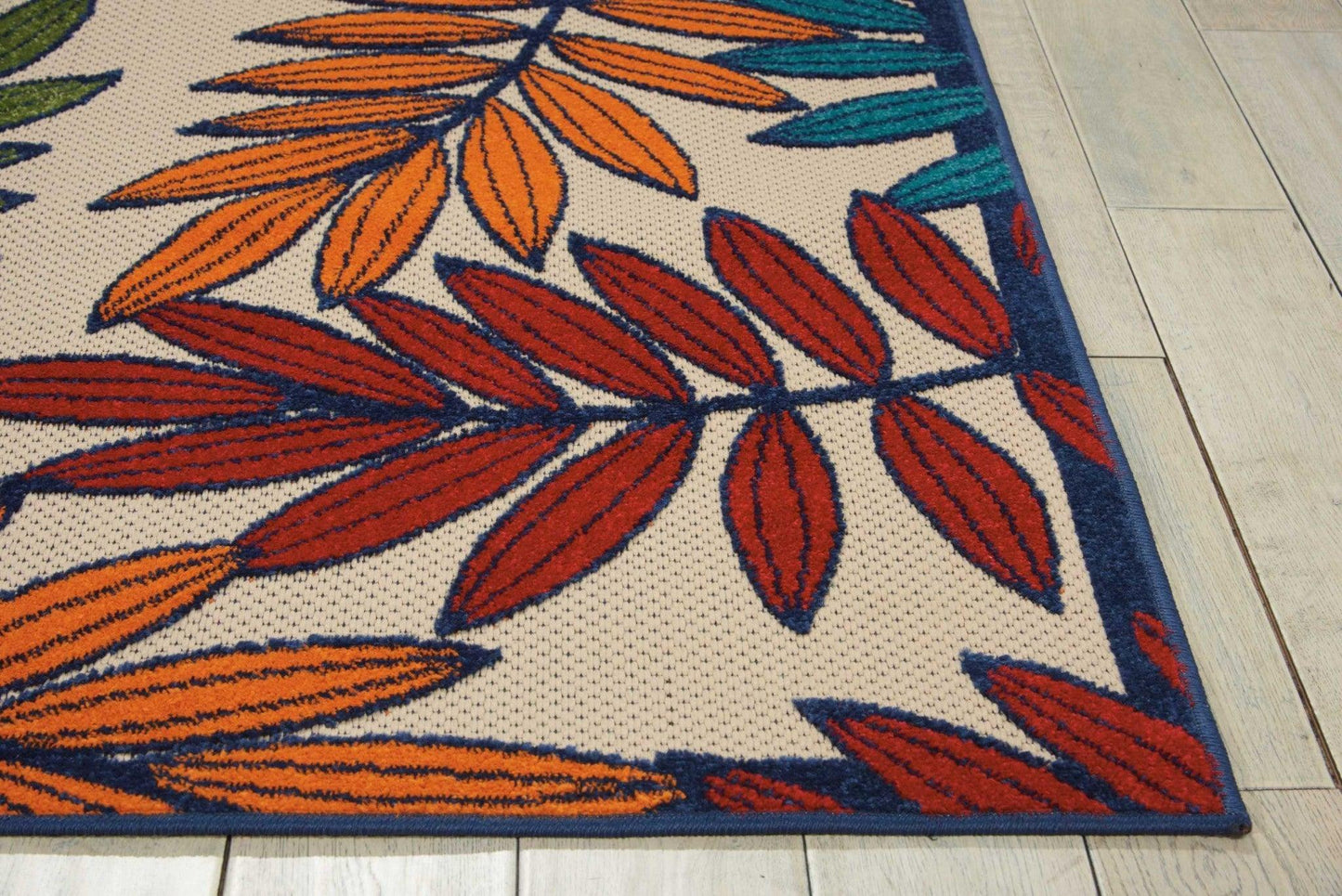 6?x 9? Multicolored Leaves Indoor Outdoor Area Rug - AFS