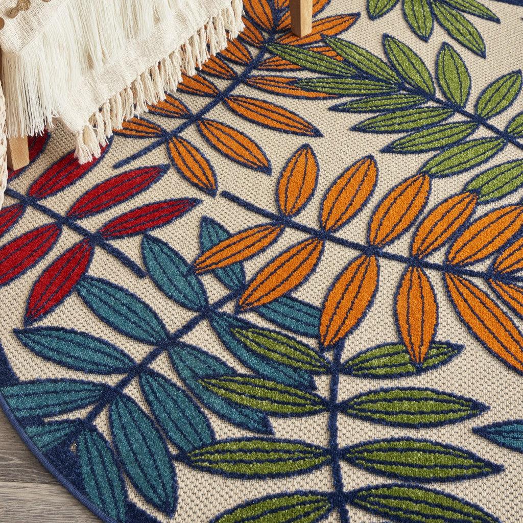 6?x 9? Multicolored Leaves Indoor Outdoor Area Rug - AFS