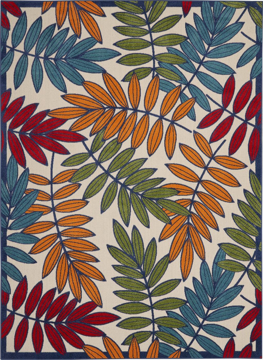 6?x 9? Multicolored Leaves Indoor Outdoor Area Rug - AFS