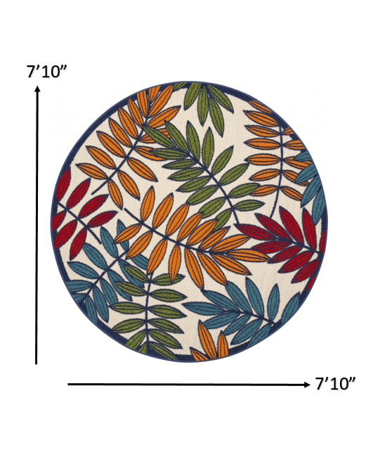 6?x 9? Multicolored Leaves Indoor Outdoor Area Rug - AFS