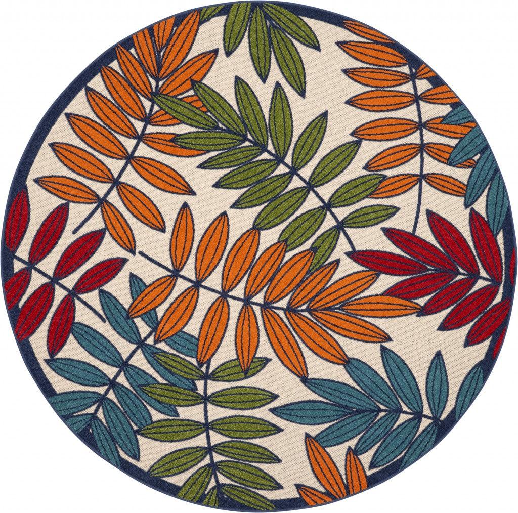 6?x 9? Multicolored Leaves Indoor Outdoor Area Rug - AFS