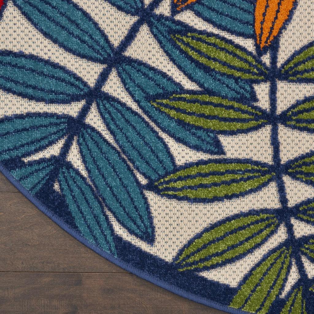 6?x 9? Multicolored Leaves Indoor Outdoor Area Rug - AFS