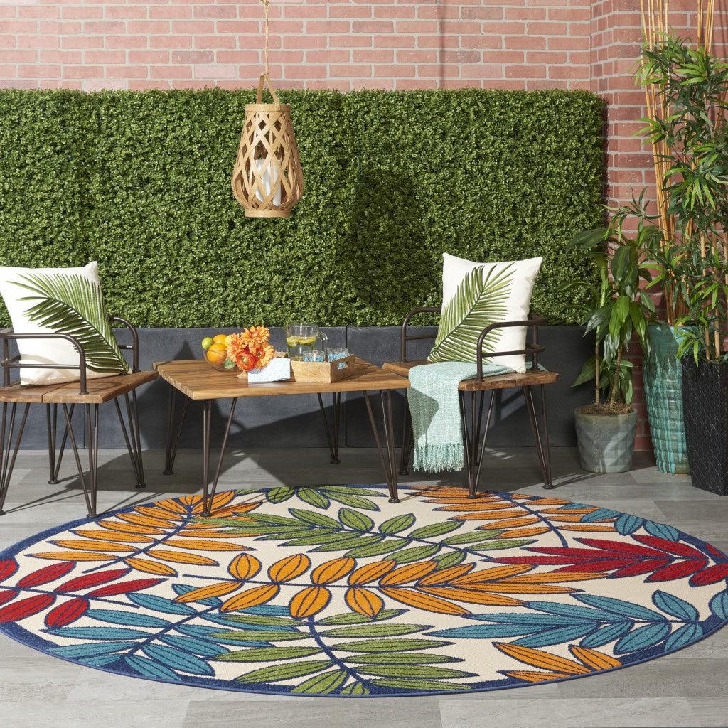 6?x 9? Multicolored Leaves Indoor Outdoor Area Rug - AFS