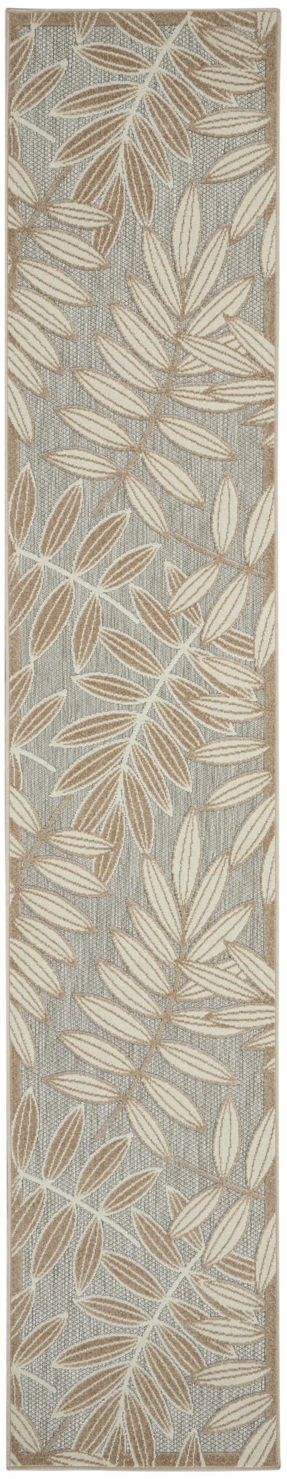 4? Round Natural Leaves Indoor Outdoor Area Rug - AFS