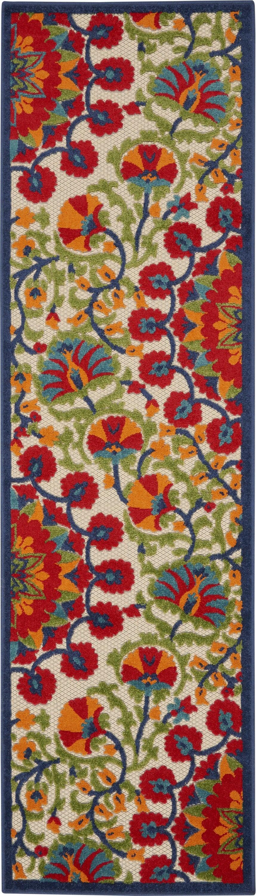 6? x 9' Red and Multicolor Indoor Outdoor Area Rug - AFS