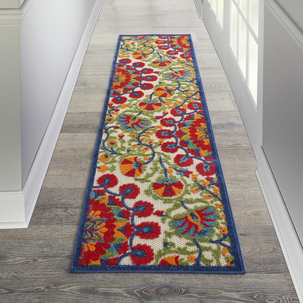 6? x 9' Red and Multicolor Indoor Outdoor Area Rug - AFS