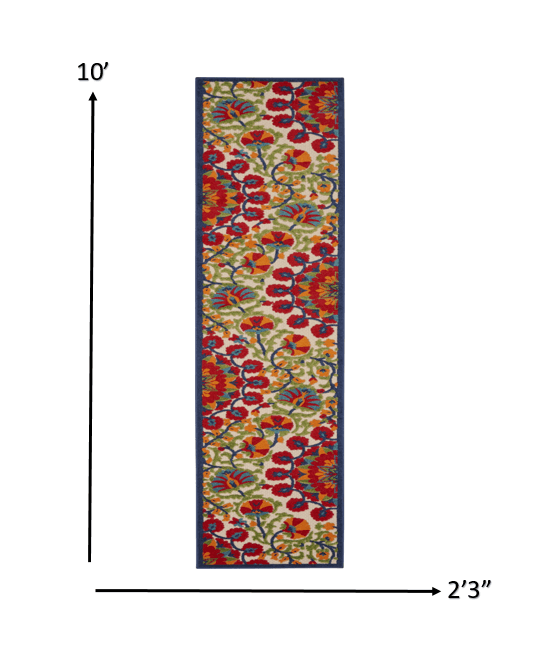 6? x 9' Red and Multicolor Indoor Outdoor Area Rug - AFS