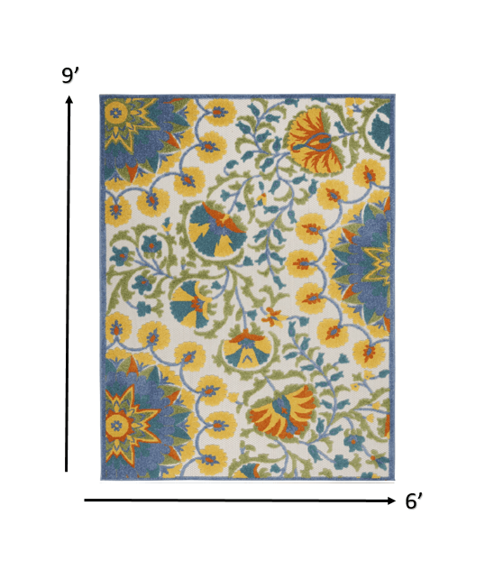 8? x 11' Multi Medallion Indoor Outdoor Area Rug - AFS