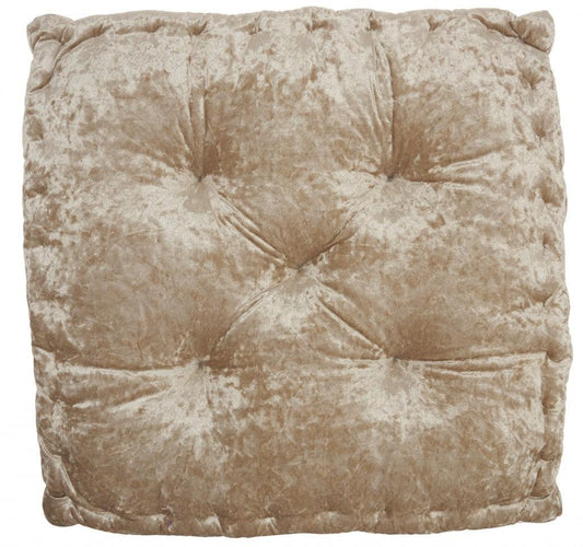 24" Beige Silky Soft Velvet Throw Pillow - AFS