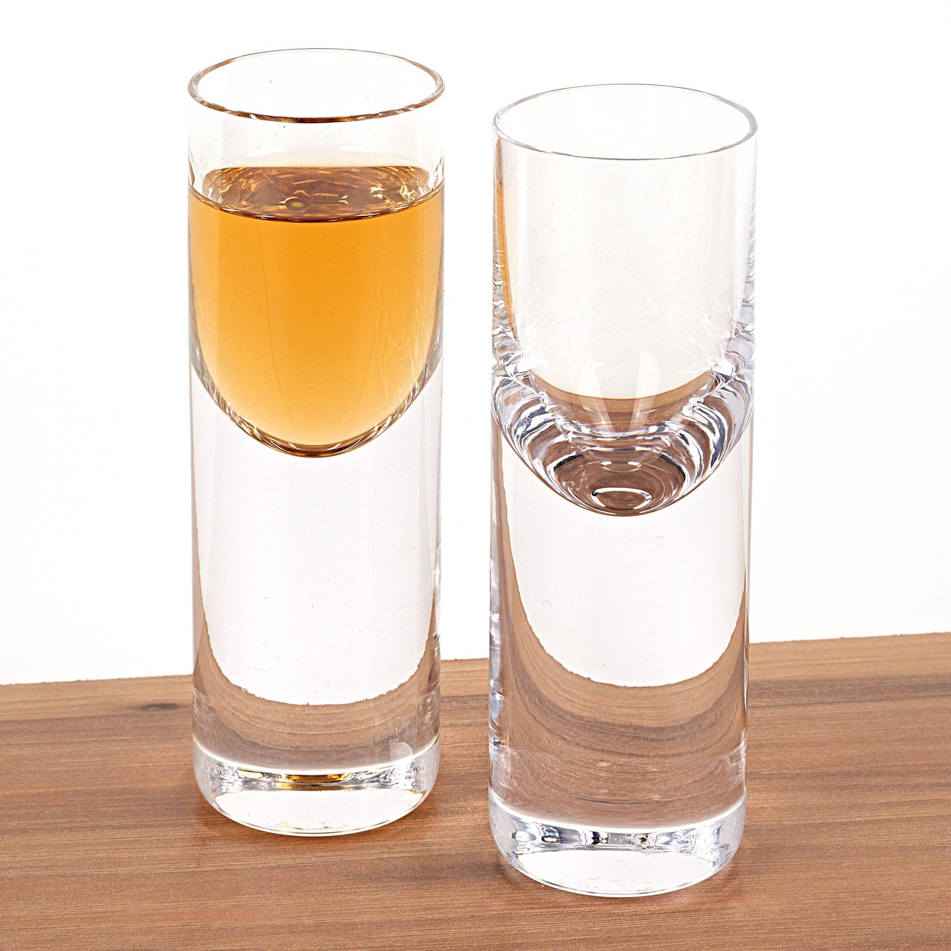 Set of 2 Mouth Blown Crystal Long Shot Glasses - AFS