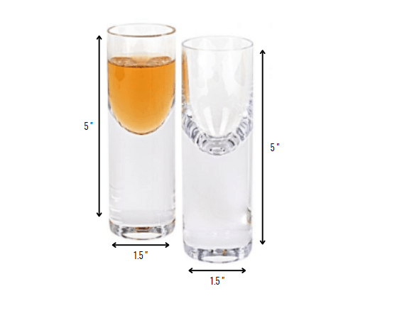 Set of 2 Mouth Blown Crystal Long Shot Glasses - AFS