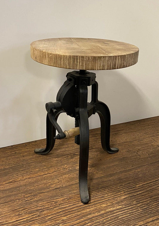 Industrial Adjustable Rustic Crank Stool - AFS