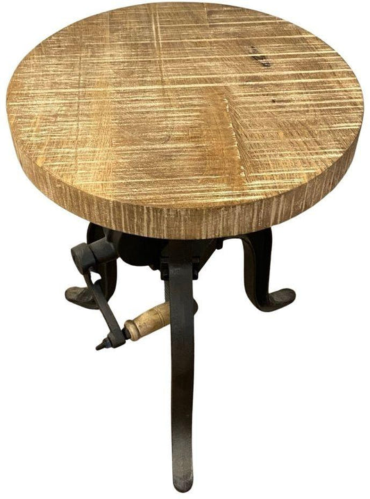 Industrial Adjustable Rustic Crank Stool - AFS