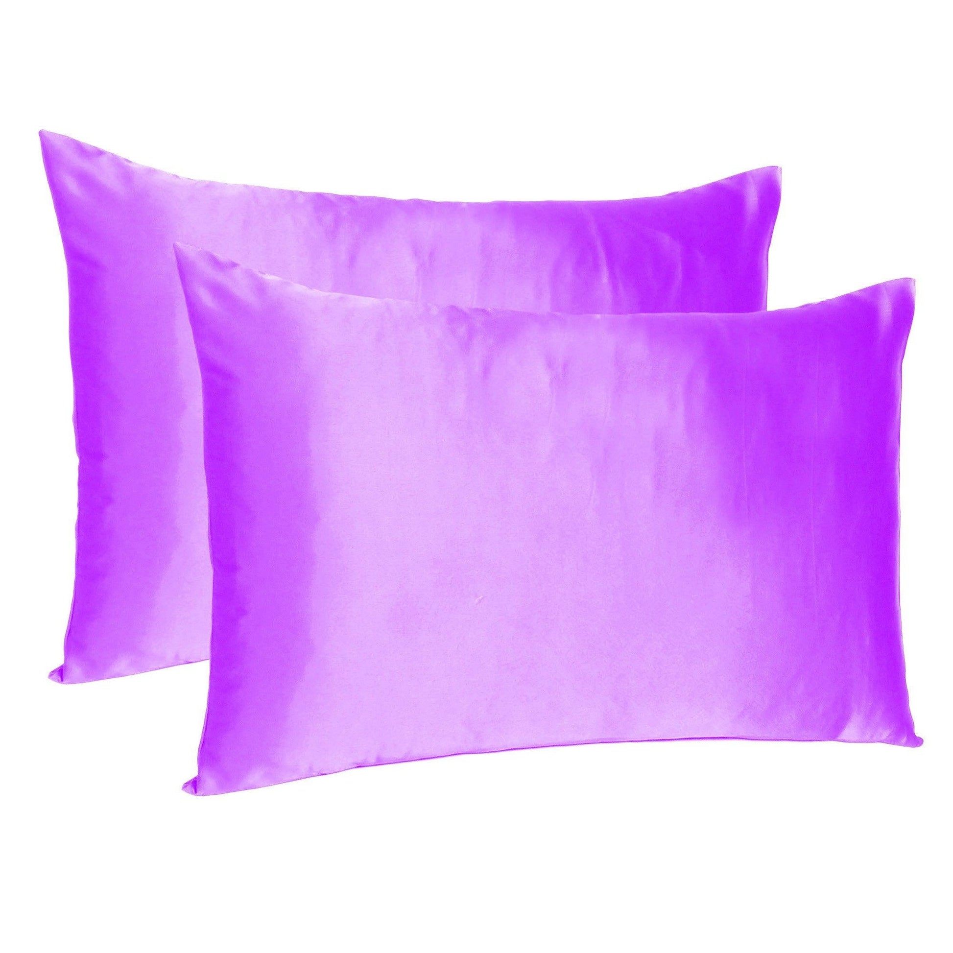 Violet Dreamy Set of 2 Silky Satin Standard Pillowcases - AFS