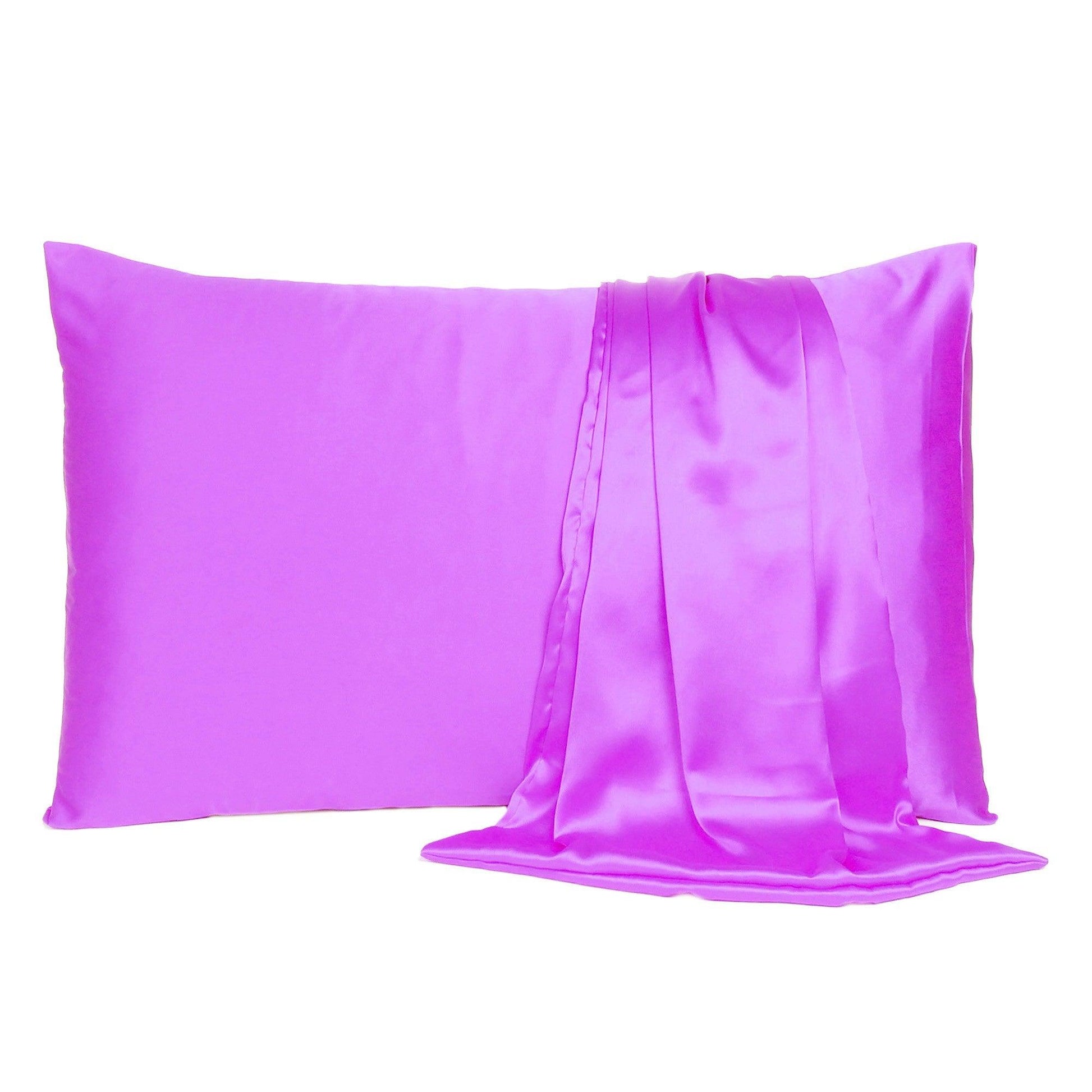 Violet Dreamy Set of 2 Silky Satin Standard Pillowcases - AFS