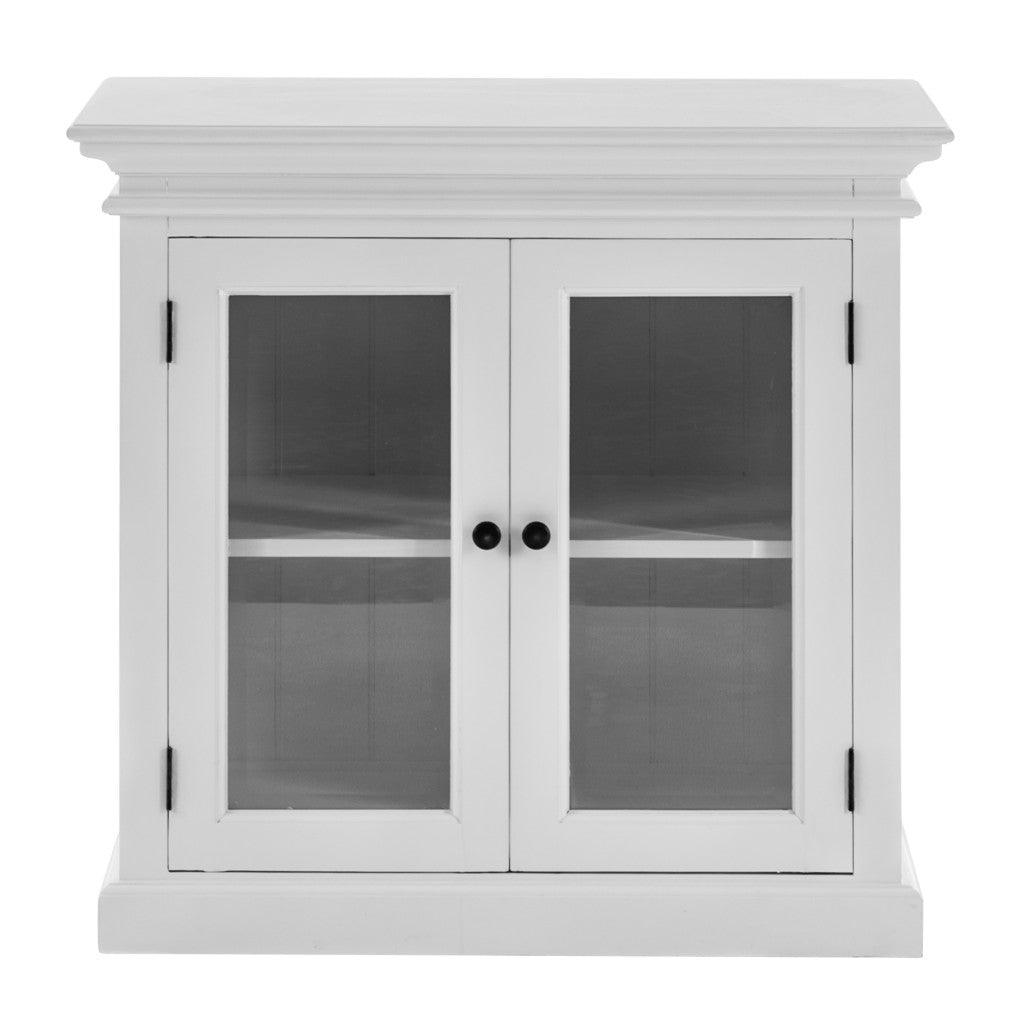 Modern Farm White Glass Door Accent Cabinet - AFS