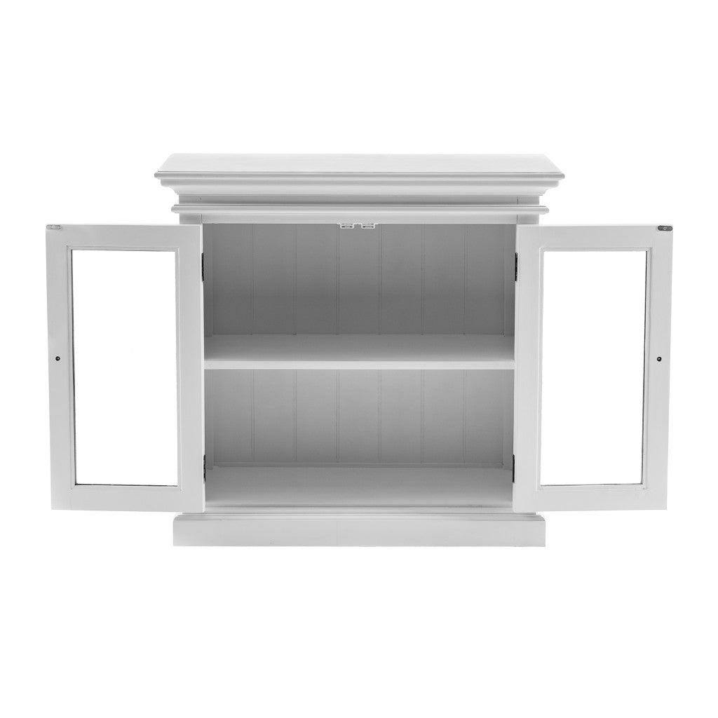 Modern Farm White Glass Door Accent Cabinet - AFS